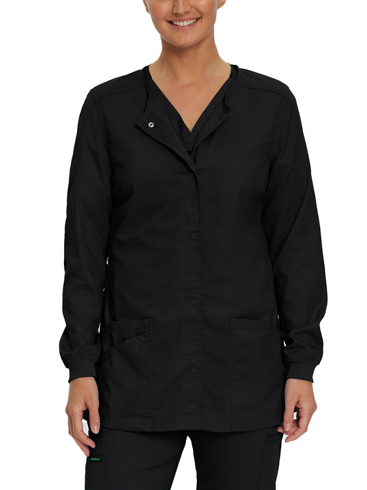 Women's Three-Pocket Snap Front Jacket - 3038 - Black