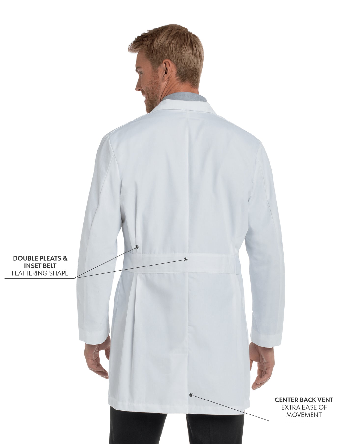 Men's Three-Pocket 35.5" Mid-Length Lab Coat