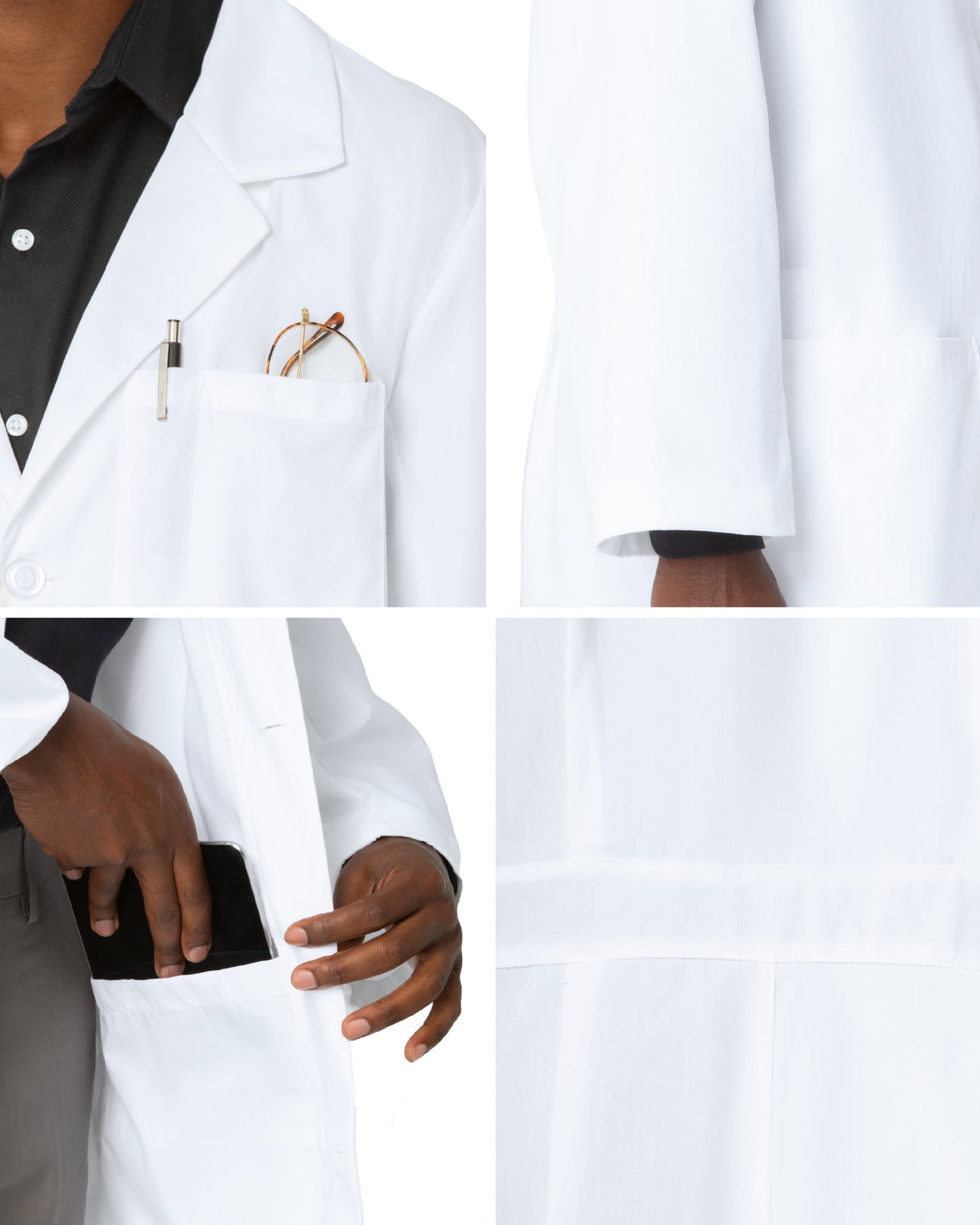 Men's Five-Pocket 37" Mid-Length Tablet Lab Coat