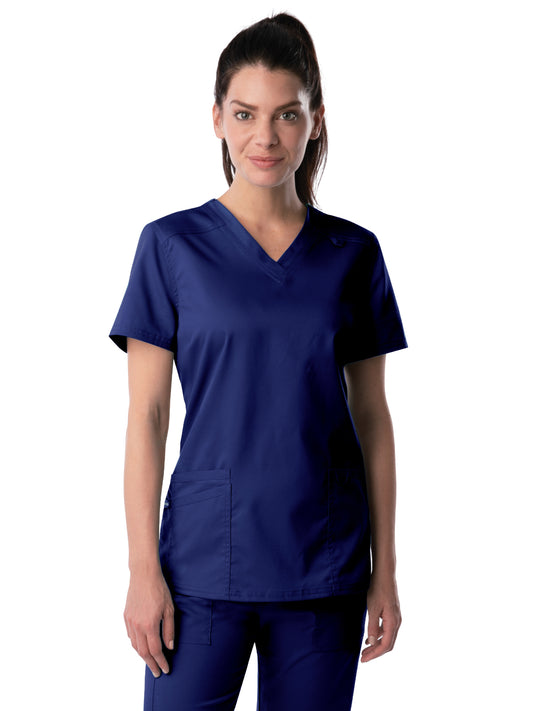 Women's Three-Pocket Fade Resistant V-Neck Top - 4160 - True Navy
