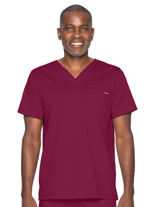 Unisex Two-Pocket Tuckable V-Neck Top - 4259 - Wine