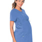 Women's 3-Pocket Adjustable Drawstring Empire Waist V-Neck Maternity Scrub Top