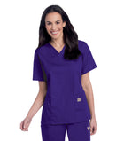 Women's Three-Pocket Clean Back V-Neck Top - 70221 - Grape