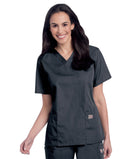 Women's Three-Pocket Clean Back V-Neck Top - 70221 - Graphite