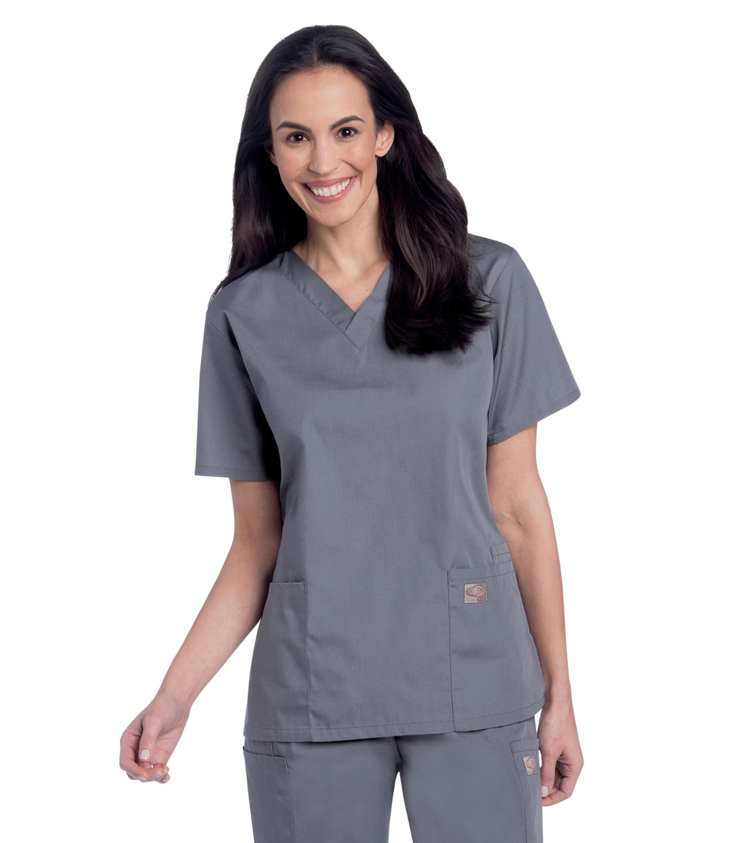 Women's 3-Pocket Clean Back V-Neck Scrub Top