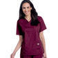 Women's Three-Pocket Clean Back V-Neck Top - 70221 - Wine
