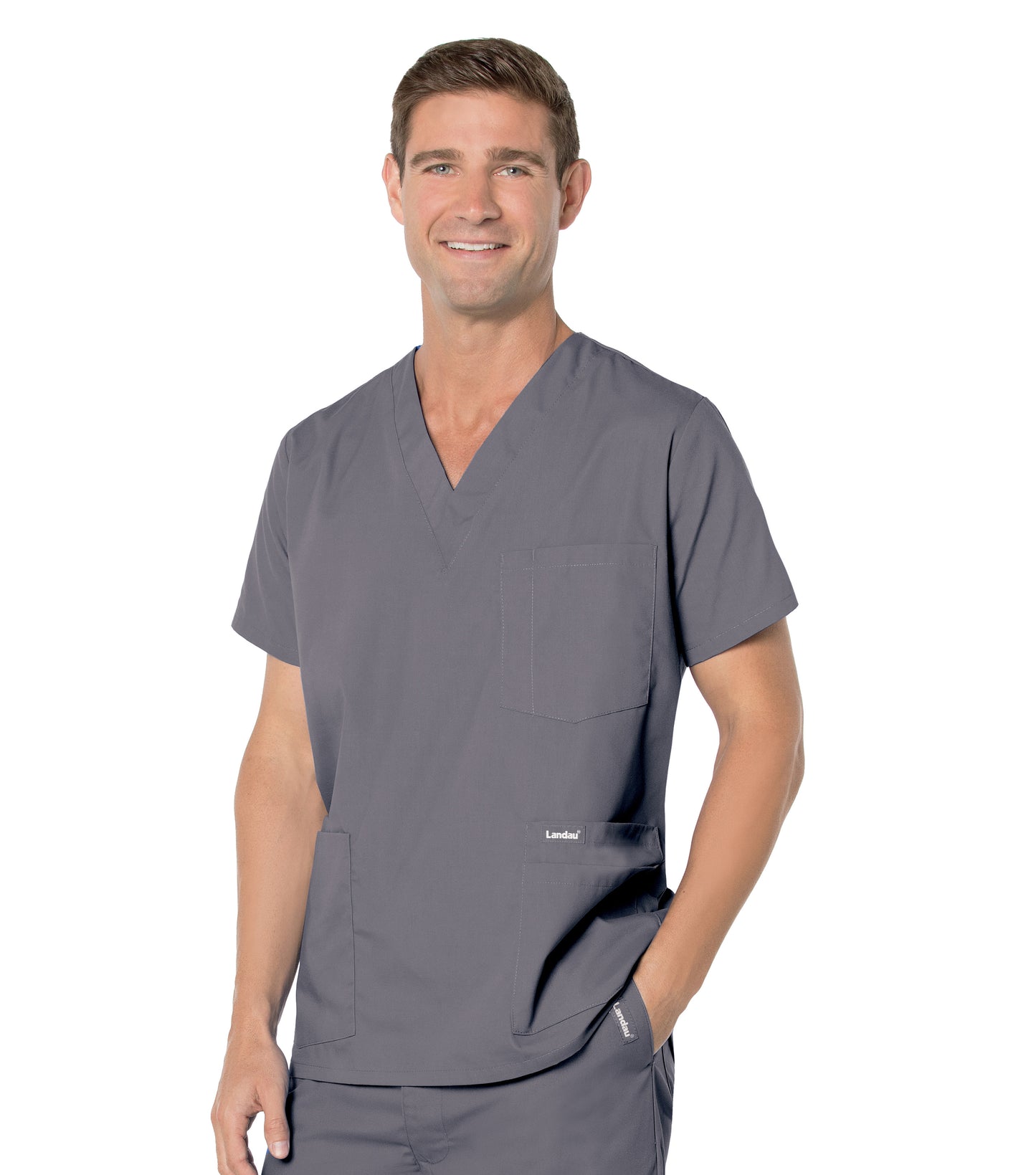 Men's 5-Pocket V-Neck Scrub Top