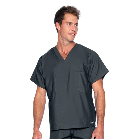 Unisex One-Pocket Reversible V-Neck Top - 7502 - Graphite