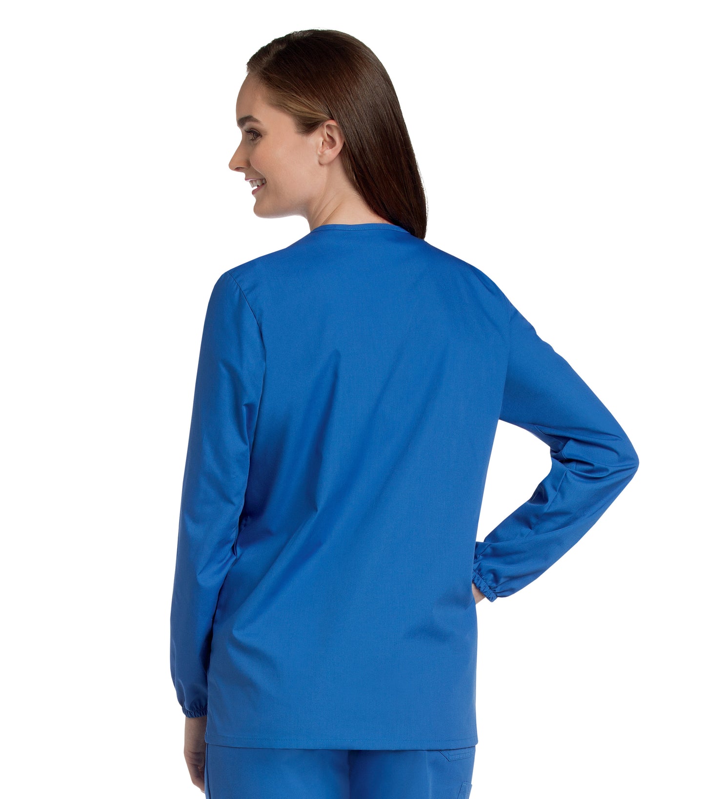 Women's 3-Pocket Crew Neck Warm-Up Scrub Jacket