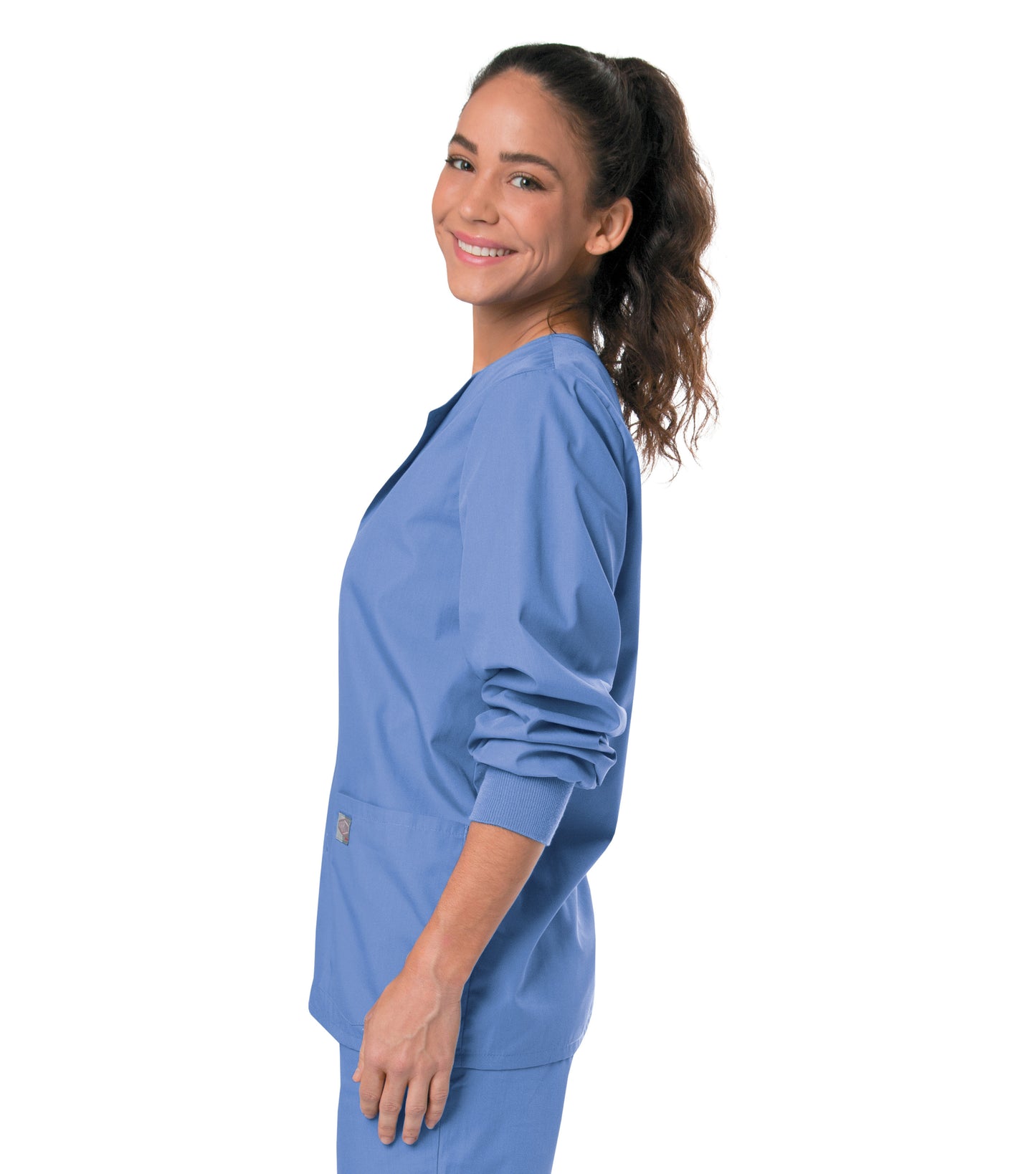 Unisex 3-Pocket Snap-Front Warm-Up Scrub Jacket