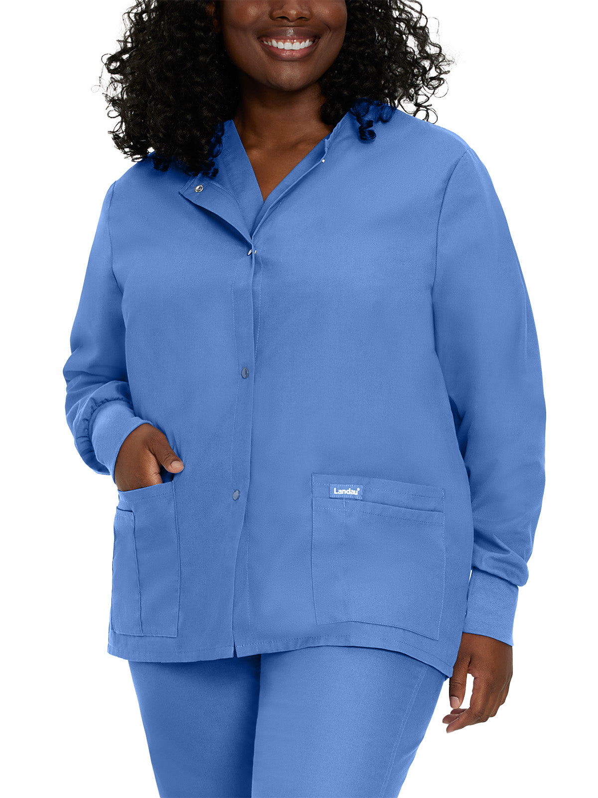 Women's 4-Pocket Crew Neck Warm-Up Jacket