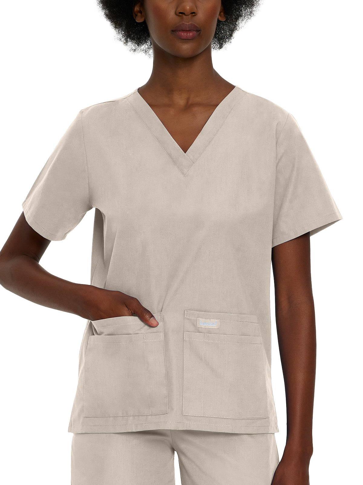 Women's 4-Pocket Durable V-Neck Scrub Top