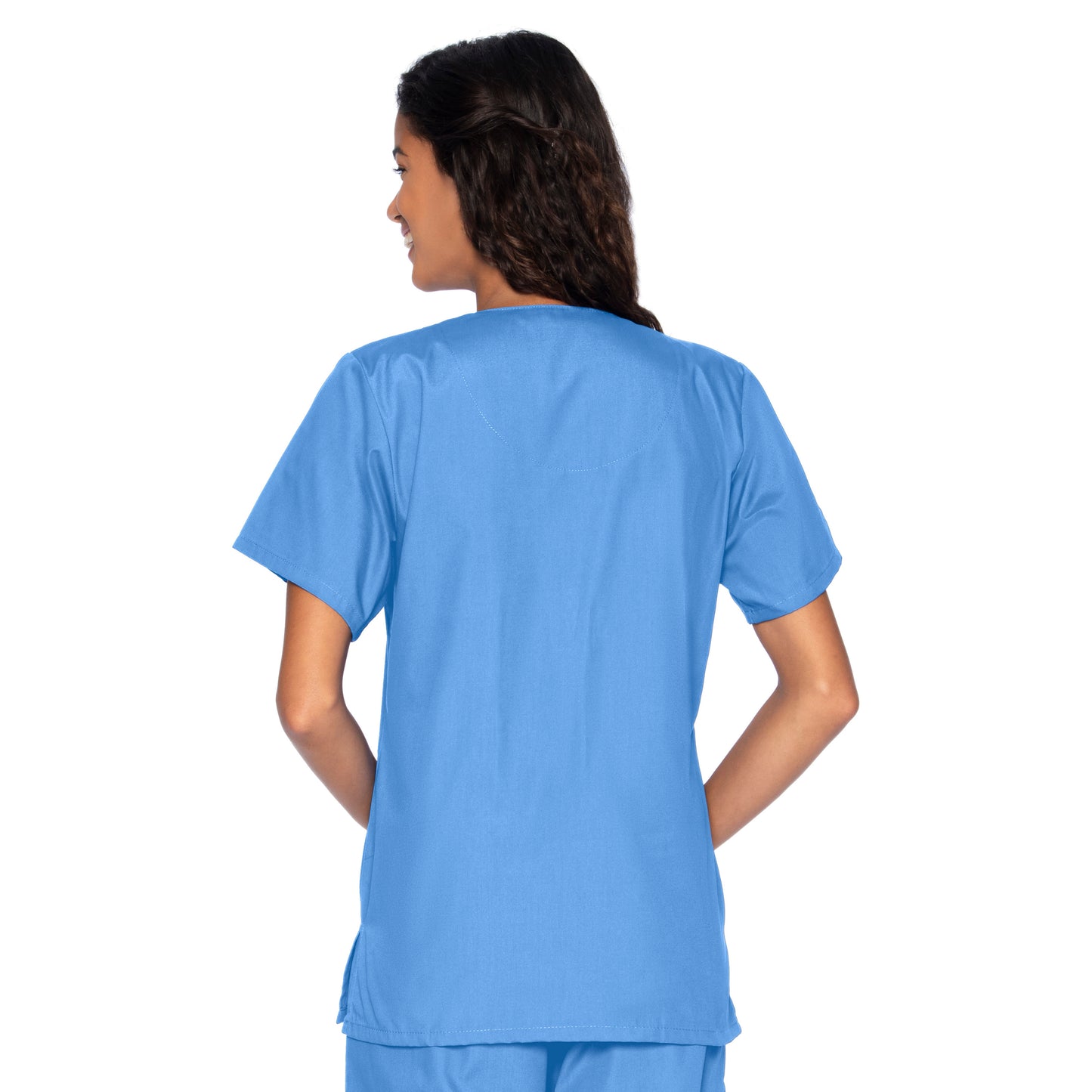 Women's 4-Pocket Snap-Front V-Neck Scrub Top