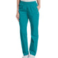 Women's Two-Pocket High-Rise Elastic Waist Straight Leg Pant - 8327 - Teal