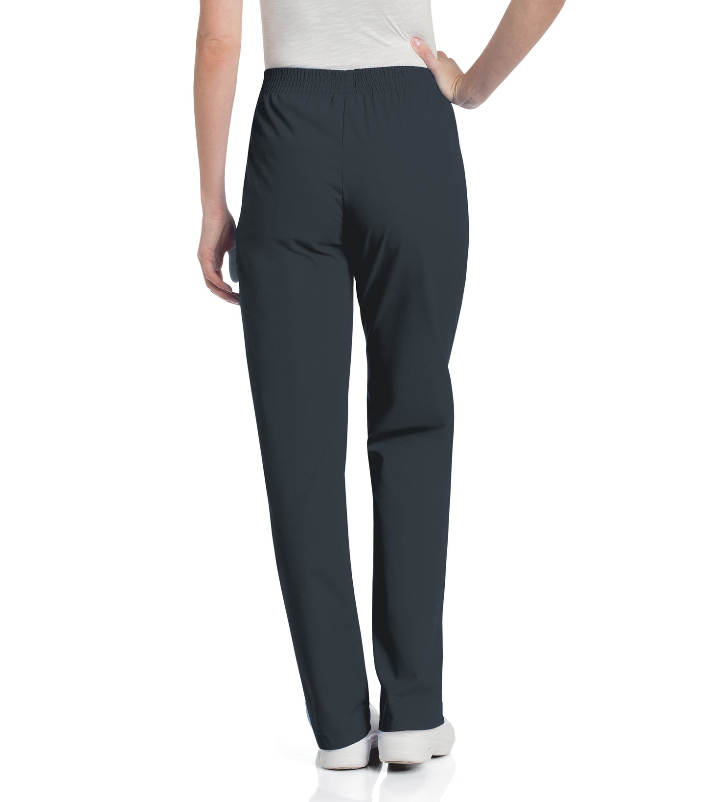 Women's 2-Pocket High-Rise Elastic Waist Straight Leg Pant