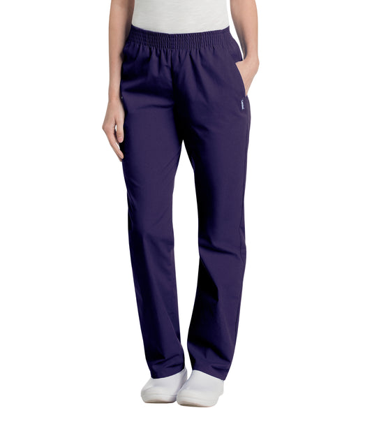 Women's 2-Pocket High-Rise Elastic Waist Straight Leg Scrub Pant