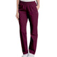 Women's Two-Pocket High-Rise Elastic Waist Straight Leg Pant - 8327 - Wine