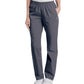 Women's Two-Pocket High-Rise Elastic Waist Straight Leg Pant - 8327 - Steel Grey