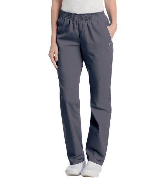 Women's 2-Pocket High-Rise Elastic Waist Straight Leg Scrub Pant