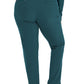 Women's 7-Pocket Mid-Rise Rib-Knit Elastic Waist Cargo Scrub Pant