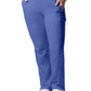 Women's 7-Pocket Mid-Rise Rib-Knit Elastic Waist Cargo Scrub Pant