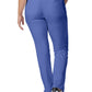 Women's 7-Pocket Mid-Rise Rib-Knit Elastic Waist Cargo Scrub Pant