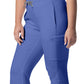 Women's 7-Pocket Mid-Rise Rib-Knit Elastic Waist Cargo Scrub Pant