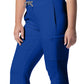 Women's 7-Pocket Mid-Rise Rib-Knit Elastic Waist Cargo Scrub Pant