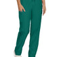 Women's 7-Pocket Mid-Rise Rib-Knit Elastic Waist Cargo Scrub Pant