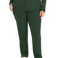 Women's 7-Pocket Mid-Rise Rib-Knit Elastic Waist Cargo Scrub Pant