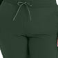 Women's 7-Pocket Mid-Rise Rib-Knit Elastic Waist Cargo Scrub Pant