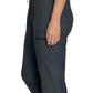 Women's 7-Pocket Mid-Rise Rib-Knit Elastic Waist Cargo Scrub Pant