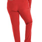 Women's 7-Pocket Mid-Rise Rib-Knit Elastic Waist Cargo Scrub Pant