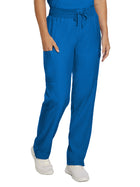 Women's Seven-Pocket Mid-Rise Rib-Knit Elastic Waist Cargo Pant - LB400 - Royal