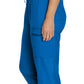 Women's 7-Pocket Mid-Rise Rib-Knit Elastic Waist Cargo Scrub Pant