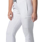 Women's 7-Pocket Mid-Rise Rib-Knit Elastic Waist Cargo Scrub Pant