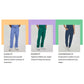 Women's 7-Pocket Mid-Rise Rib-Knit Elastic Waist Cargo Scrub Pant