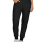 Women's 7-Pocket Mid-Rise Rib-Knit Elastic Waist Cargo Scrub Pant