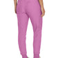 Women's 7-Pocket Mid-Rise Rib-Knit Elastic Waist Cargo Scrub Pant