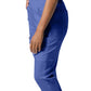 Women's 7-Pocket Mid-Rise Rib-Knit Elastic Waist Cargo Pant