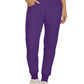 Women's Seven-Pocket Mid-Rise Rib-Knit Elastic Waist Cargo Pant - LB401 - Eggplant
