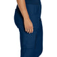 Women's 7-Pocket Mid-Rise Rib-Knit Elastic Waist Cargo Pant