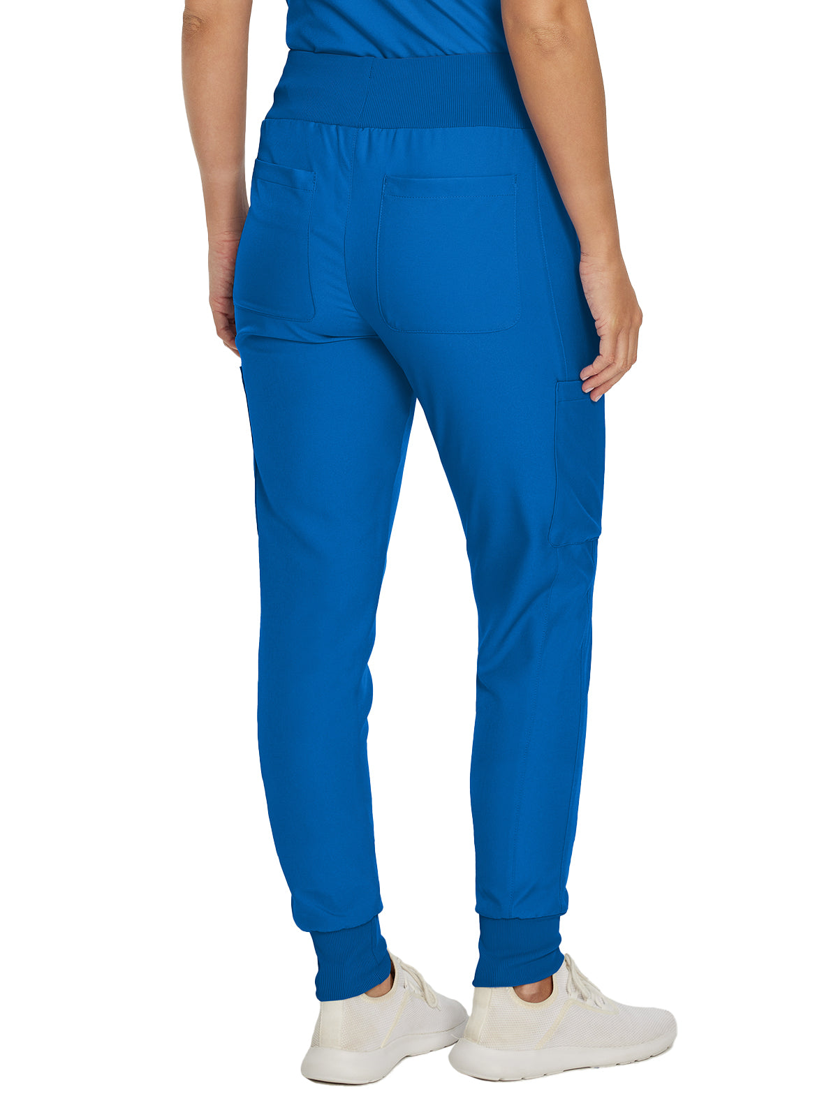 Women's 7-Pocket Mid-Rise Rib-Knit Elastic Waist Cargo Pant