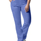 Women's 5-Pocket Mid-Rise Rib-Knit Elastic Waist Straight Leg Scrub Pant