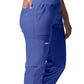 Women's 5-Pocket Mid-Rise Rib-Knit Elastic Waist Straight Leg Scrub Pant