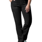 Women's Five-Pocket Mid-Rise Rib-Knit Elastic Waist Straight Leg Pant - LB405 - Black