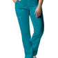 Women's Five-Pocket Mid-Rise Rib-Knit Elastic Waist Straight Leg Pant - LB405 - Teal
