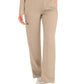 Women's Five-Pocket Mid-Rise Rib-Knit Elastic Waist Straight Leg Pant - LB405 - Sandstone