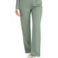 Women's 5-Pocket Mid-Rise Rib-Knit Elastic Waist Straight Leg Scrub Pant