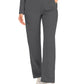 Women's Five-Pocket Mid-Rise Rib-Knit Elastic Waist Straight Leg Pant - LB405 - Steel